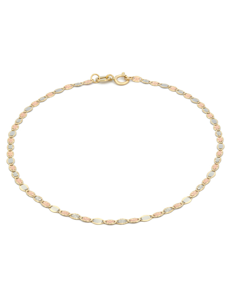 Hermoso Pulso Florentino 2 mm 19 cm Oro Sólido 10k