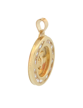 Medalla Espiritu Santo 1.3 cm Bautizo Bebe Oro Sólido 14k