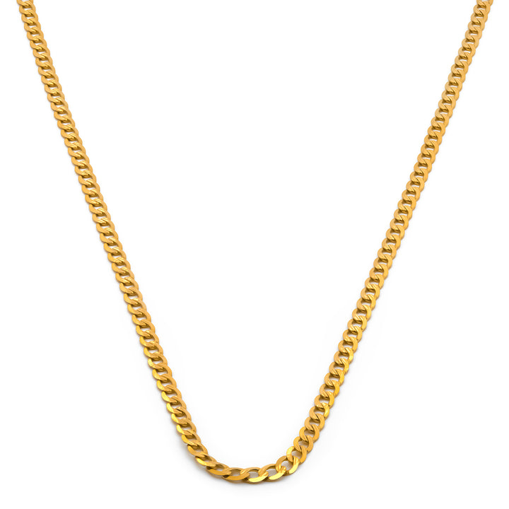 Cadena Barbada 2.5 mm 65 Cm Oro Amarillo Sólido 10k