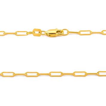 Cadena Clip 2.5 por 6 mm 55 cm Oro Sólido 10k