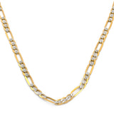 Cadena Figaro Diamantada 2.5 mm 55 Cm Oro Sólido 10k