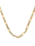 Cadena Figaro Diamantada 2.5 mm 60 Cm Oro Sólido 14k
