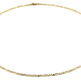 Cadena Figaro Diamantada 2.5 mm 55 Cm Oro Sólido 10k