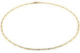 Cadena Figaro Diamantada 2.5 mm 60 Cm Oro Sólido 14k