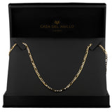 Cadena Figaro Diamantada 2.5 mm 55 Cm Oro Sólido 10k