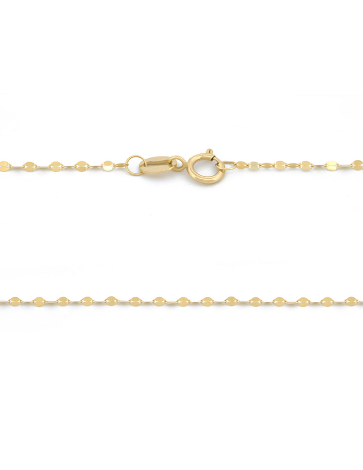 Cadena Grano de Café 1 mm Oro Sólido 14K 45 cm