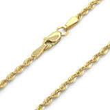 Cadena Torzal 2.5 mm Oro Sólido 10k 50 Cm