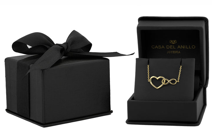 Pulsera Tobillera Corazon e Infinito Enlazados Oro Sólido 10k
