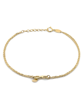 Pulsera Infinito 2 Cadenas Oro Sólido 10k