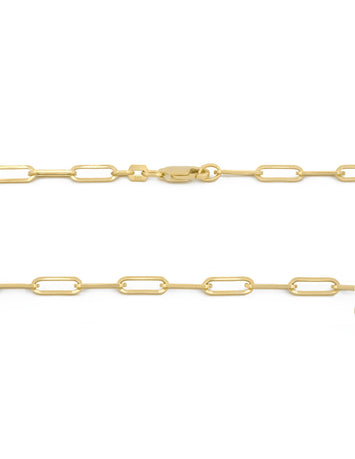 Cadena Gargantilla Clip 3 por 8 mm 45 cm Oro Sólido 14k