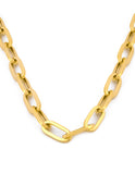 Cadena Gargantilla Clip 6 por 2.5 mm 60 cm Oro Sólido 14k