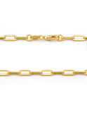 Cadena Gargantilla Clip 6 por 2.5 mm 60 cm Oro Sólido 14k