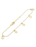 Pulsera Llaves Corazones Oro Sólido 14k