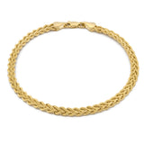 Pulso Trenzado Oro Sólido 21 cm 14k