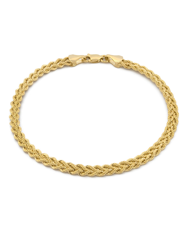 Pulso Trenzado 17 cm 3 mm Oro Sólido 14k
