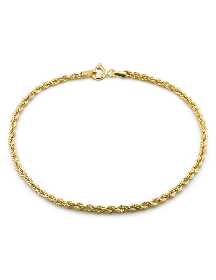 Pulso Torzal 2 Mm 18.5 cm Oro Sólido 10k