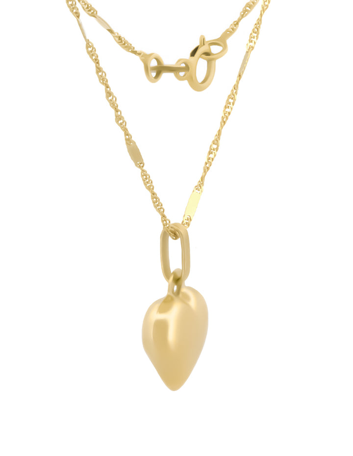 Hermosa Cadena Gargantilla Dama Corazón Oro Sólido 14k