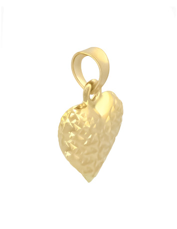 Dije Corazon Facetado 2 Vistas Oro Amarillo Sólido 14k