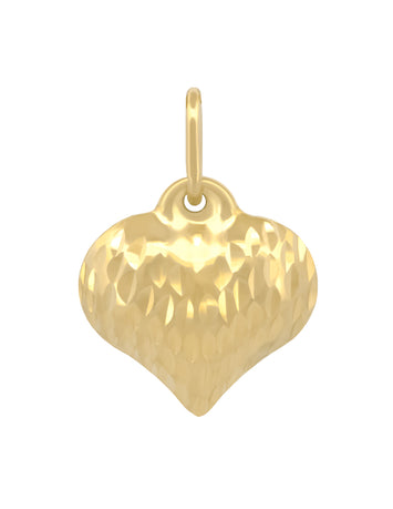 Dije Corazon 2 Vistas 3 Oros Sólido 14k