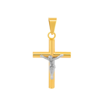 Dije Cristo Tubular 2.5 cm Oro Sólido 14k