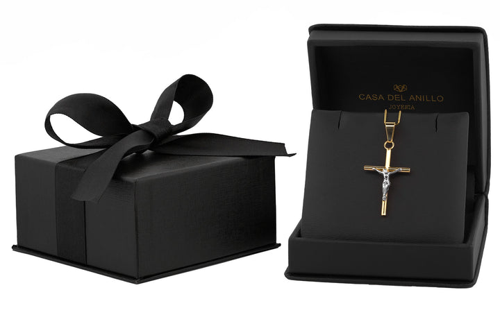 Dije Cristo Tubo Liso 3.0 cm Oro Sólido 10k