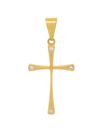 Dije Cruz Delgada Zirconia 2.1 cm Oro 10k