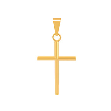 Dije Cruz Tubo 3.4 cm Oro 10k