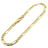 Pulsera Pulso Figaro 21 cm 3 mm Oro Sólido 14k
