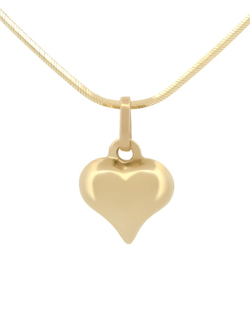 Hermosa Cadena Cola De Rata Dije Corazón Oro Sólido 14k