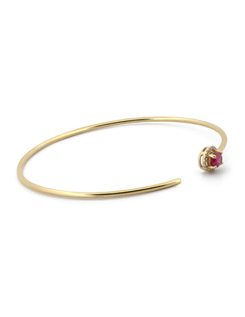 Pulsera Aro Rubí Diamantes Naturales Oro Sólido 18k