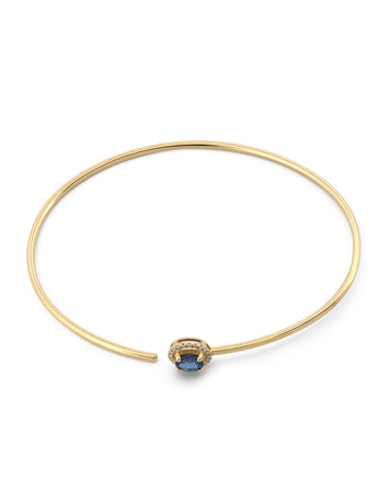 Pulsera Aro Zafiro Azul Diamantes Naturales Oro Sólido 18k