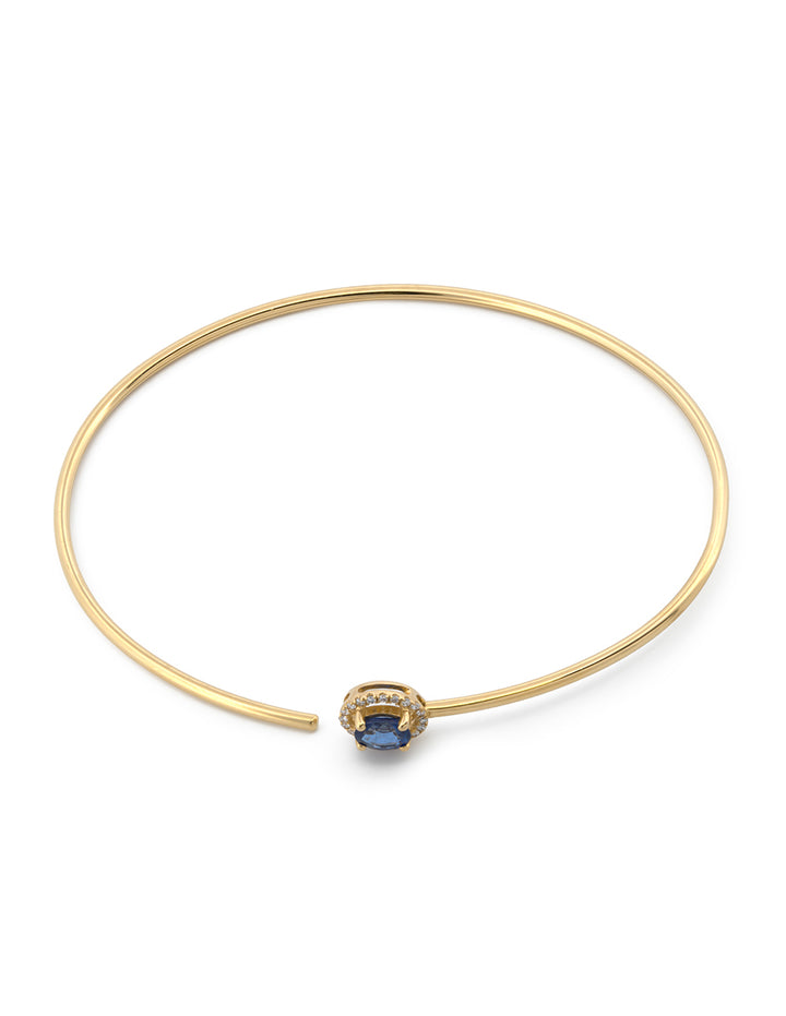 Pulsera Aro Zafiro Azul Diamantes Naturales Oro Sólido 18k