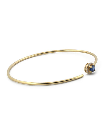 Pulsera Aro Zafiro Azul Diamantes Naturales Oro Sólido 18k