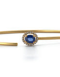 Pulsera Aro Zafiro Azul Diamantes Naturales Oro Sólido 18k