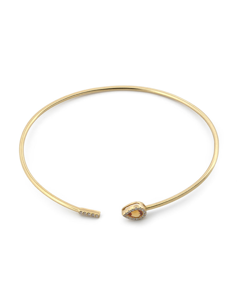 Pulsera Aro Zafiro Naranja Diamantes Naturales Oro Sólido 18k