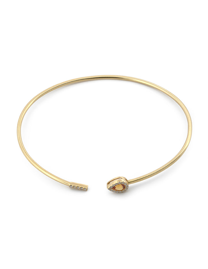Pulsera Aro Zafiro Naranja Diamantes Naturales Oro Sólido 18k