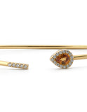 Pulsera Aro Zafiro Naranja Diamantes Naturales Oro Sólido 18k