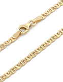 Pulsera Tejido Grano 3mm Oro Amarillo 18.5 cm Solido 10k