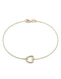 Pulsera Corazón Zirconia Oro Sólido 10k