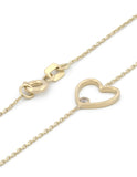 Pulsera Corazón Zirconia Oro Sólido 10k