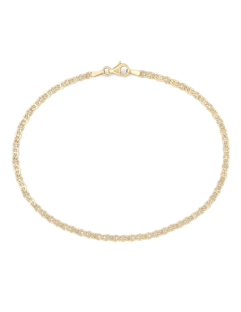 Pulsera Tejido Grano 2.5 mm  21 cm Oro Amarillo Sólido 10k