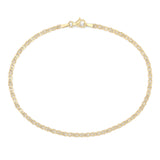Pulsera Tejido Grano 2.5 mm  21 cm Oro Amarillo Sólido 10k
