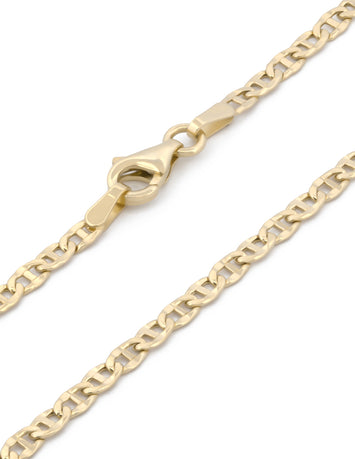 Pulsera Tejido Grano 2.5 mm  21 cm Oro Amarillo Sólido 10k
