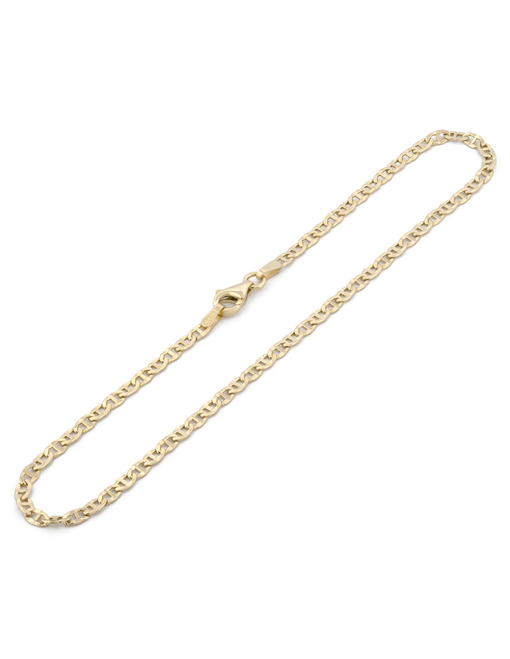 Pulsera Tejido Grano 2.5 mm 18.5 cm Oro Amarillo Sólido 10k