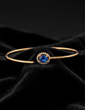 Pulsera Aro Zafiro Azul Diamantes Naturales Oro Sólido 18k