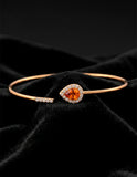Pulsera Aro Zafiro Naranja Diamantes Naturales Oro Sólido 18k