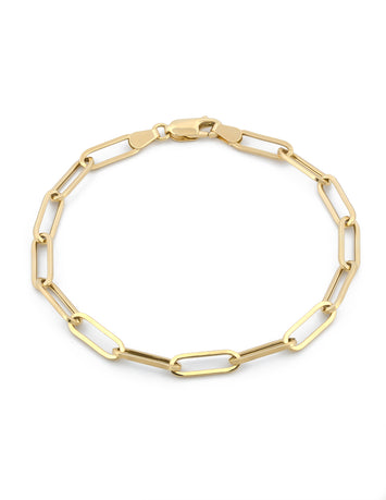 Pulsera Clip 4 mm 19 cm oro sólido 10k