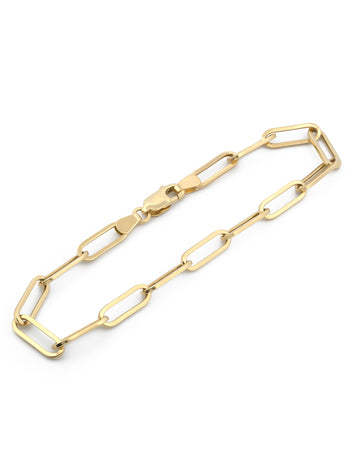 Pulsera Clip 4 mm 19 cm oro sólido 10k