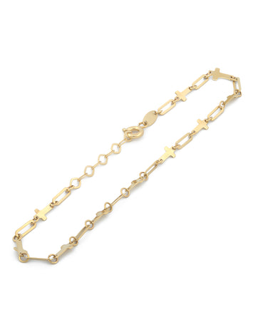 Pulsera Clip Cruces Oro Sólido 14k