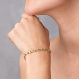 Pulsera Tejido Grano 2.5 mm  21 cm Oro Amarillo Sólido 10k